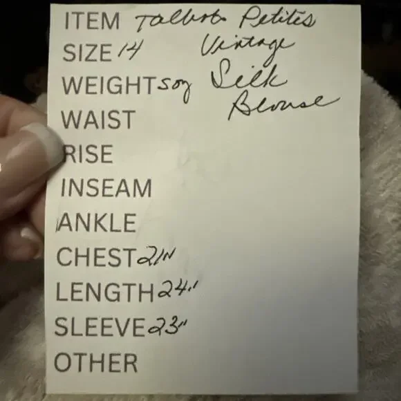 Vintage Talbots Petites Silk Blouse Size 14P Novelty Money Print French Cuffs - Picture 11 of 11